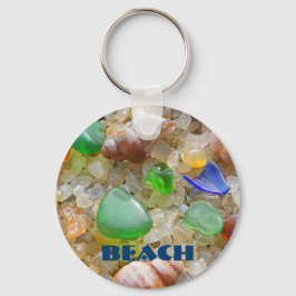 Op maat gemaakte strand-sleutelhangers met zeeglas sleutelhanger