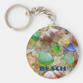 Op maat gemaakte strand-sleutelhangers met zeeglas sleutelhanger