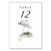 Op maat gemaakte strand trouwtafel nummer kaart (Voorkant)