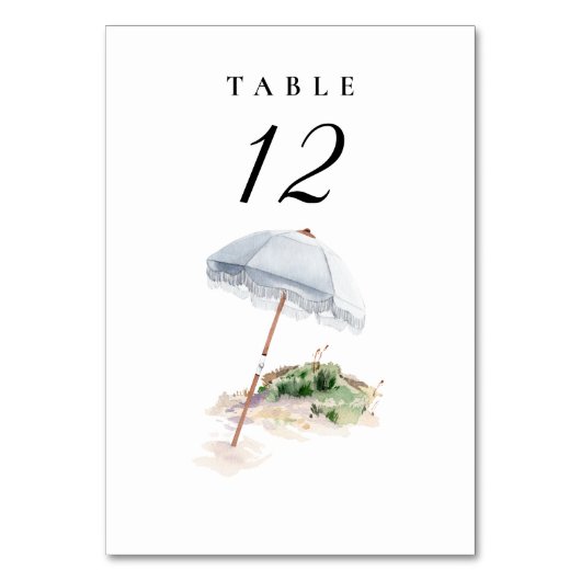 Op maat gemaakte strand trouwtafel nummer kaart (Voorkant)