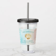 Op maat gemaakte strandthema acrylen tumbler