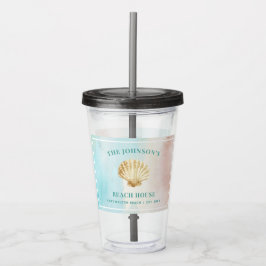 Op maat gemaakte strandthema acrylen tumbler acryl drinkbeker