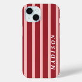 Op maat gemaakte strepen Roze Rood Bruin Case-Mate iPhone Case (Achterkant)