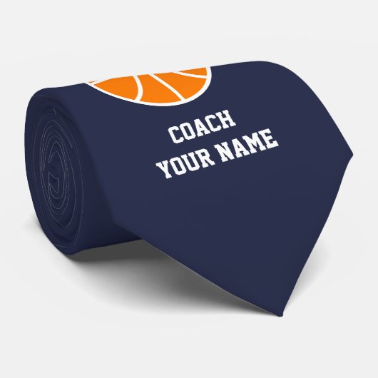 Op maat gemaakte stropdas cadeau voor basketbalcoa (Opgerold)