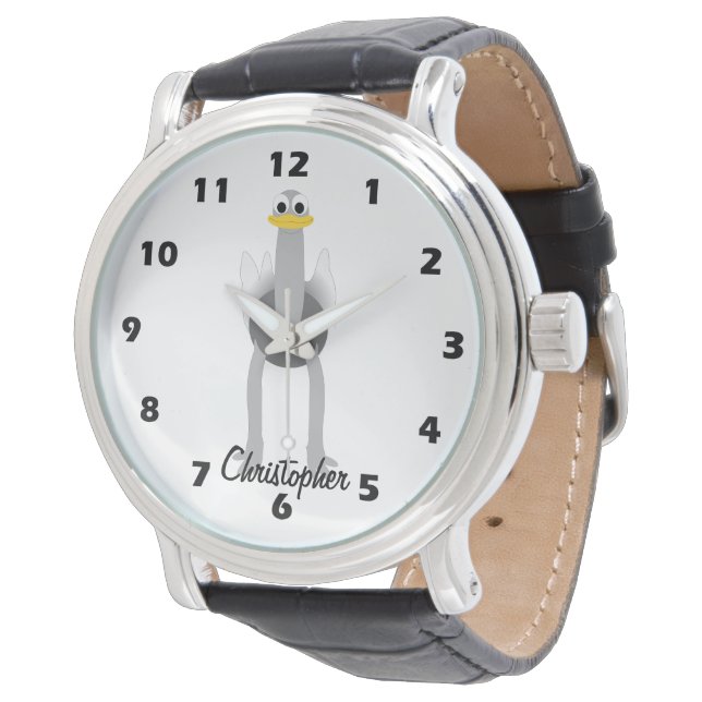 Op maat gemaakte struisvogeldesign horloge (Gekanteld)