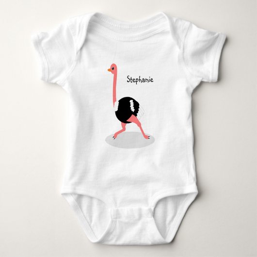 Op maat gemaakte struisvogeldesign romper (Voorkant)