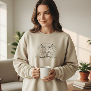 Op maat gemaakte sweatshirt met lijntekening van h