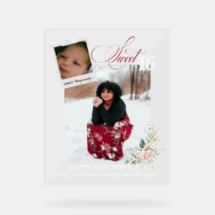 Op maat gemaakte Sweet 16-acryl bord voor klant