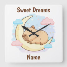 Op maat gemaakte Sweet Dreams Capybara Wandklok