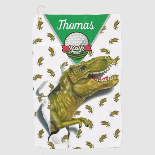 Op maat gemaakte T-Rex Golfhanddoek (Voorkant)
