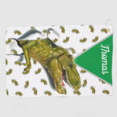Op maat gemaakte T-Rex-golfspons Golfhanddoek (Horizontaal)