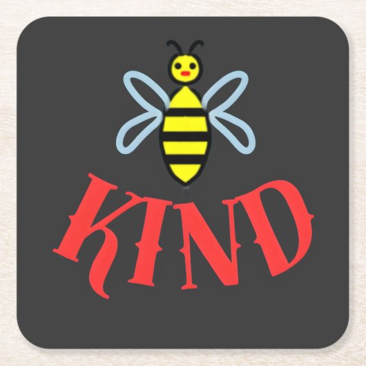 Op Maat gemaakte T-Shirt met 'Bij is Vriendelijk' Kartonnen Onderzetters (Voorkant)