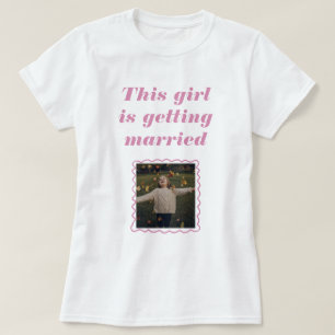 Op maat gemaakte T-shirt met kinderfoto voor bruid
