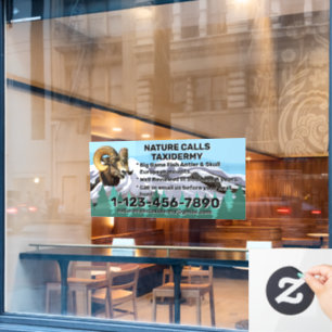 Op maat gemaakte taxidermiewinkel zakelijke promot raamsticker