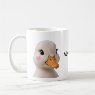 Op maat gemaakte tekst Cute Baby Eend Koffiemok