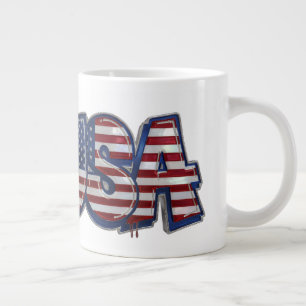 Op maat gemaakte tekst met vlag van de VS Graffity Grote Koffiekop