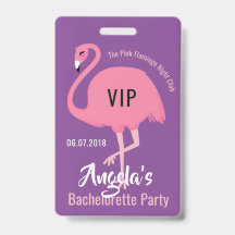 Op maat gemaakte tekst Roze Flamingo badges