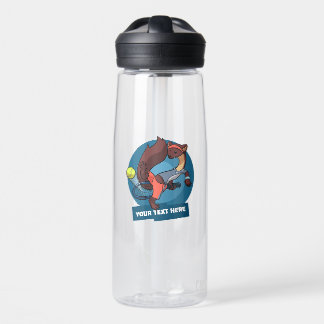 Op maat gemaakte tekst tennis truc shot ontwerp me waterfles