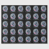 Op maat gemaakte tekst vintage grim reaper bloem g cadeaupapier (Vlak)