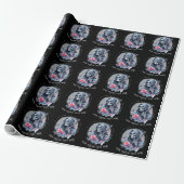 Op maat gemaakte tekst vintage grim reaper bloem g cadeaupapier (Uitgerold)
