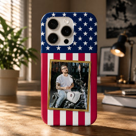 Op maat gemaakte telefoonhoesje met foto, Amerikaa iPhone 15 Pro Case