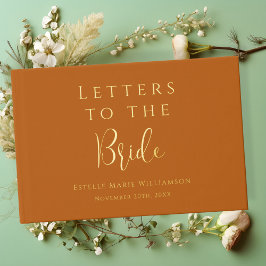 Op maat gemaakte terracotta letters voor de bruid gastenboek