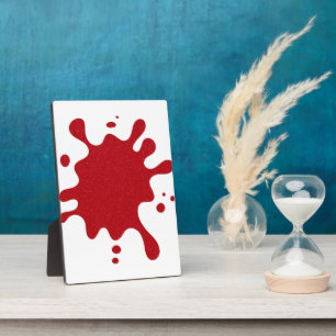 Op maat gemaakte Tomaat Rood Inkblot Easel Plaque Fotoplaat