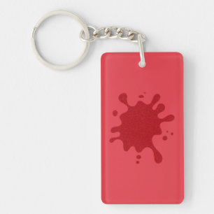 Op maat gemaakte Tomaat Rood Spatspuit Acryl Sleut Sleutelhanger