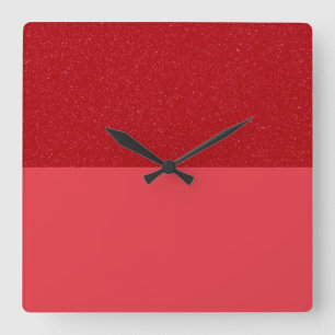 Op maat gemaakte Tomaat Rood Textuur Moderne Wandk Vierkante Klok