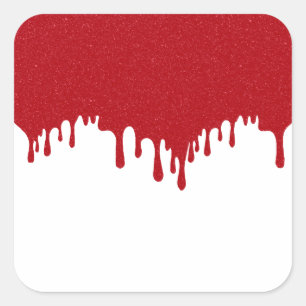 Op maat gemaakte Tomatenrode druppelstickers – Bew Vierkante Sticker