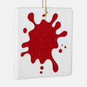 Op maat gemaakte tomatenrode spat ornament – Witte (Rechts)