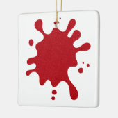 Op maat gemaakte tomatenrode spat ornament – Witte (Links)