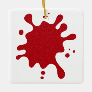 Op maat gemaakte tomatenrode spat ornament – Witte