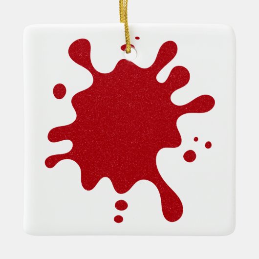 Op maat gemaakte tomatenrode spat ornament – Witte (Voorkant)