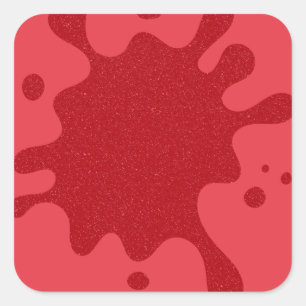 Op maat gemaakte Tomatenrode Spatstickers Vierkante Sticker