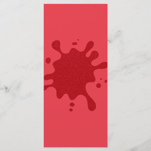 Op maat gemaakte tomatenrode Splat-menu kaart (Voorkant)