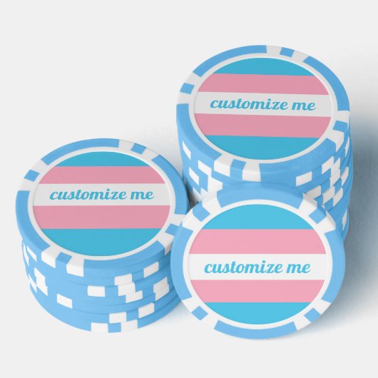 Op maat gemaakte transgender vlag poker chips (Opstapeling)