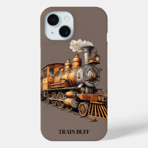 Op maat gemaakte treinmotor oud spoorwegmaterieel iPhone 15 case