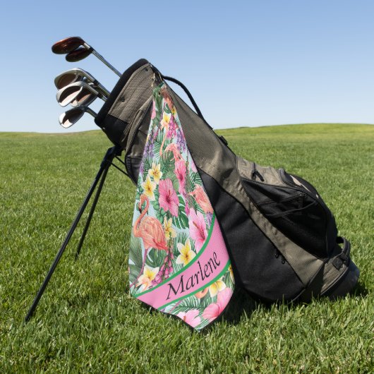 Op maat gemaakte Tropisch  Golfhanddoek (Groen)