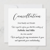 Op maat gemaakte trouwannuleringsaankondigingskaar kaart (Voorkant)