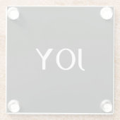 Op maat gemaakte trouwcadeaus, Elegant, Jubileumca Glazen Onderzetter (Achterkant)