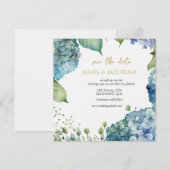 Op maat gemaakte trouwdatum hydrangea's save the date (Voorkant / Achterkant)