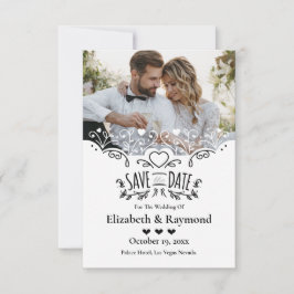 Op maat gemaakte trouwfoto Save The Date uitnodigi