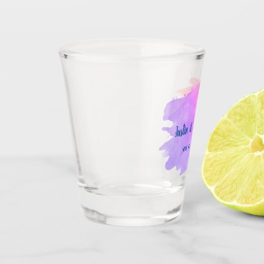 Op maat gemaakte trouwherinnering waterverfspat shot glas (Links)