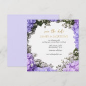 Op maat gemaakte trouwkaart Lavendel Hydrangea Save The Date (Voorkant / Achterkant)