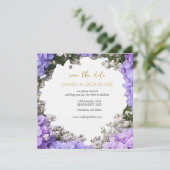 Op maat gemaakte trouwkaart Lavendel Hydrangea Save The Date (Staand voorkant)