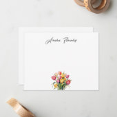 Op maat gemaakte tulp briefkaart (Voorkant / Achterkant in situ)