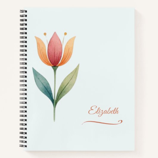 Op maat gemaakte tulp notitieboek (Voorkant)