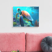 Op maat gemaakte Turtle Canvas Muurkunst Persoonli Afdruk (Insitu (Woonkamer))