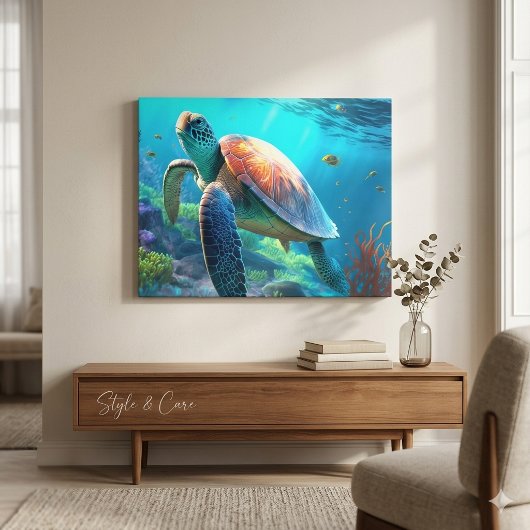 Op maat gemaakte Turtle Canvas Muurkunst Persoonli Afdruk